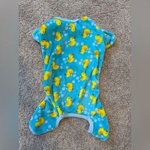 Aqua Duck Patterned Dog Onesie